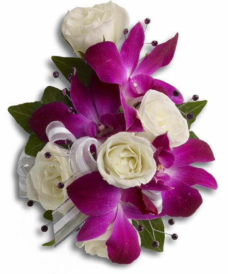 Fancy  Orchids and Roses Wristlet