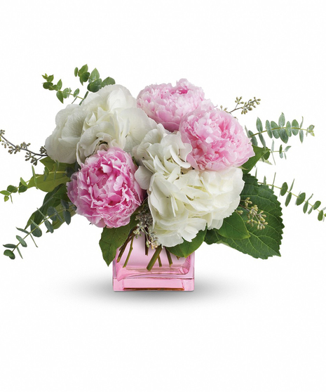 pink and white floral arrangement